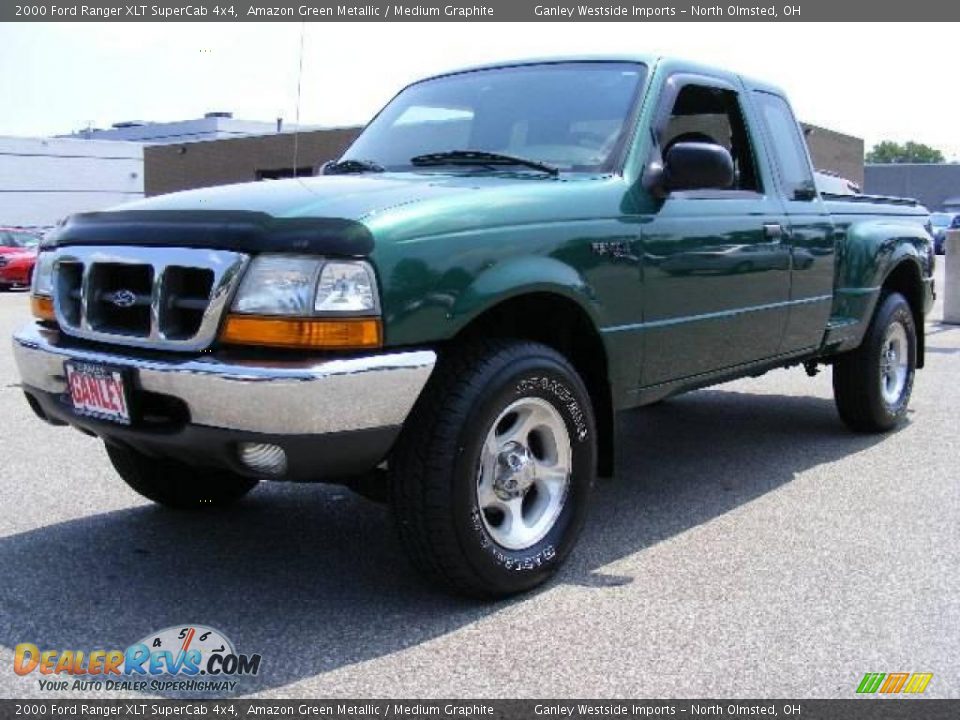 2000 Ford Ranger XLT SuperCab 4x4 Amazon Green Metallic / Medium Graphite Photo #1