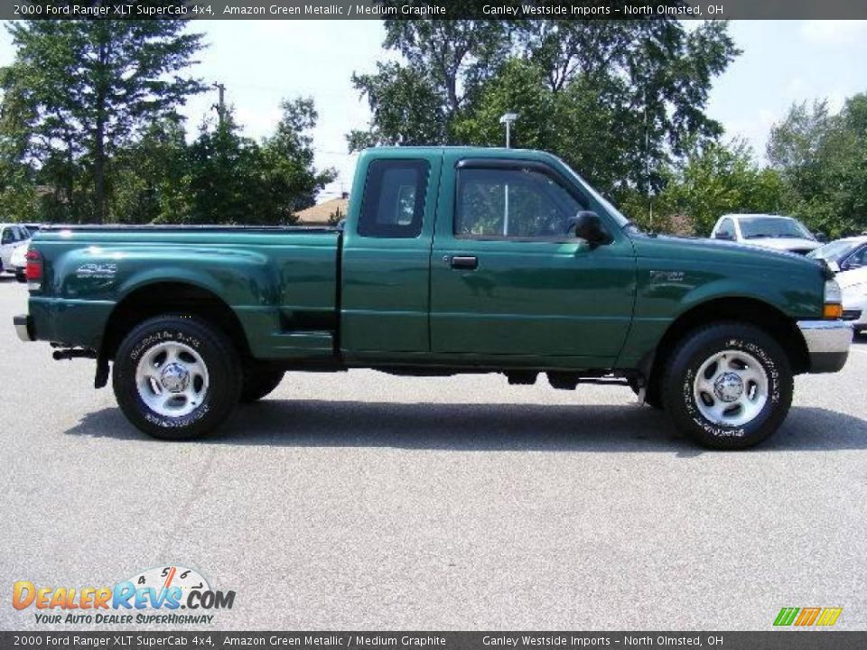 2000 Ford Ranger XLT SuperCab 4x4 Amazon Green Metallic / Medium Graphite Photo #6