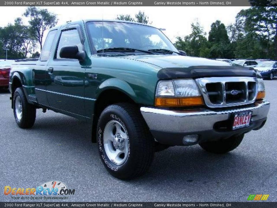 2000 Ford Ranger XLT SuperCab 4x4 Amazon Green Metallic / Medium Graphite Photo #7