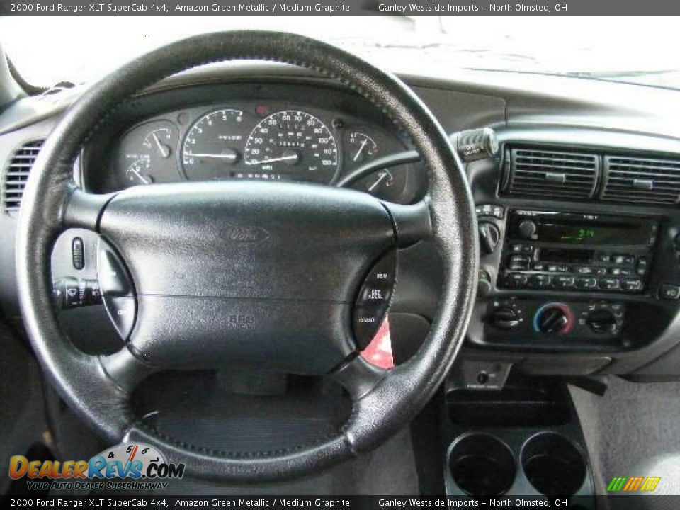 2000 Ford Ranger XLT SuperCab 4x4 Amazon Green Metallic / Medium Graphite Photo #14