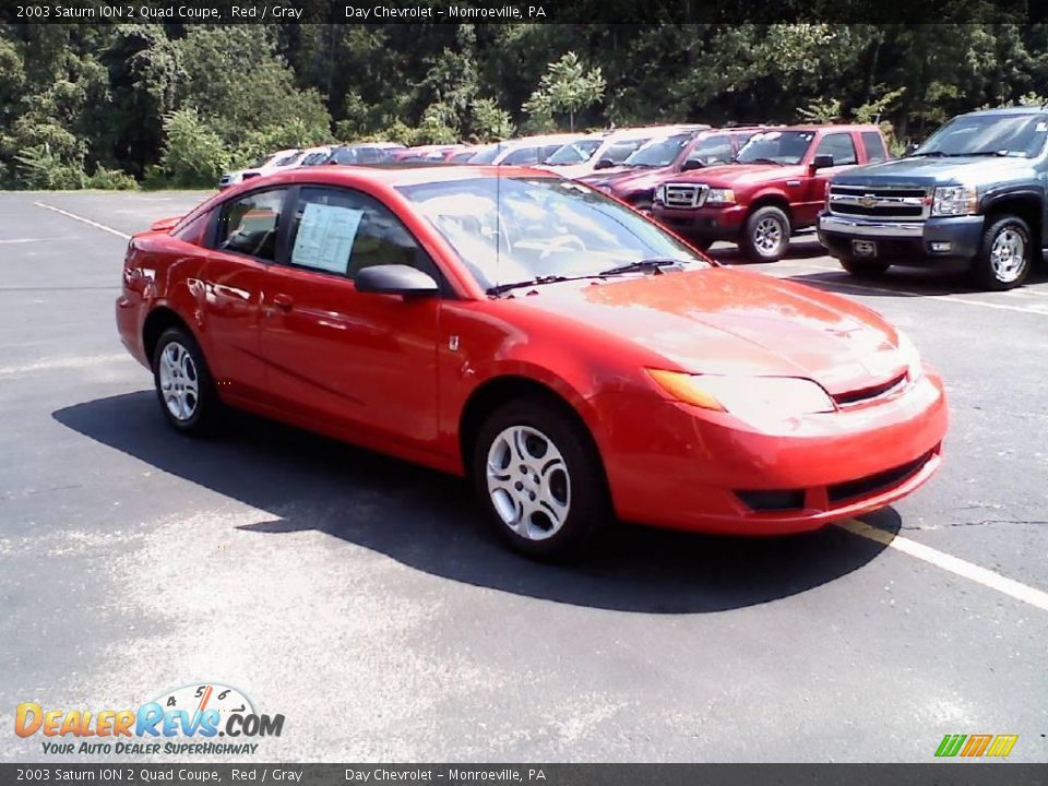 2003 Saturn ION 2 Quad Coupe Red / Gray Photo #2