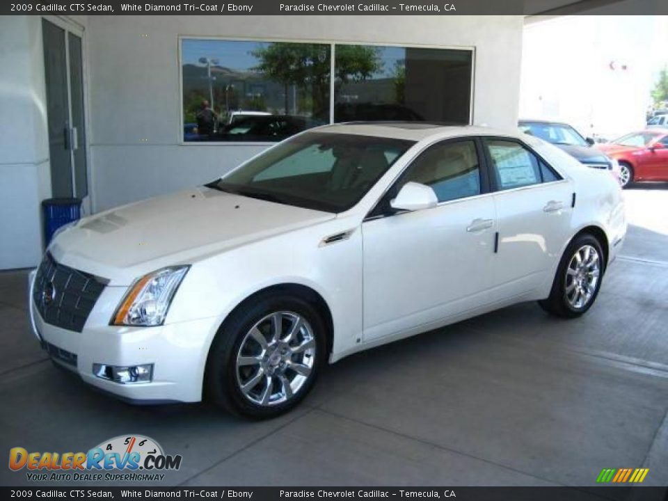 2009 Cadillac CTS Sedan White Diamond Tri-Coat / Ebony Photo #1