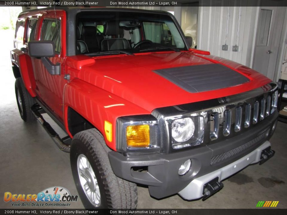 2008 Hummer H3 Victory Red / Ebony Black/Pewter Photo #1