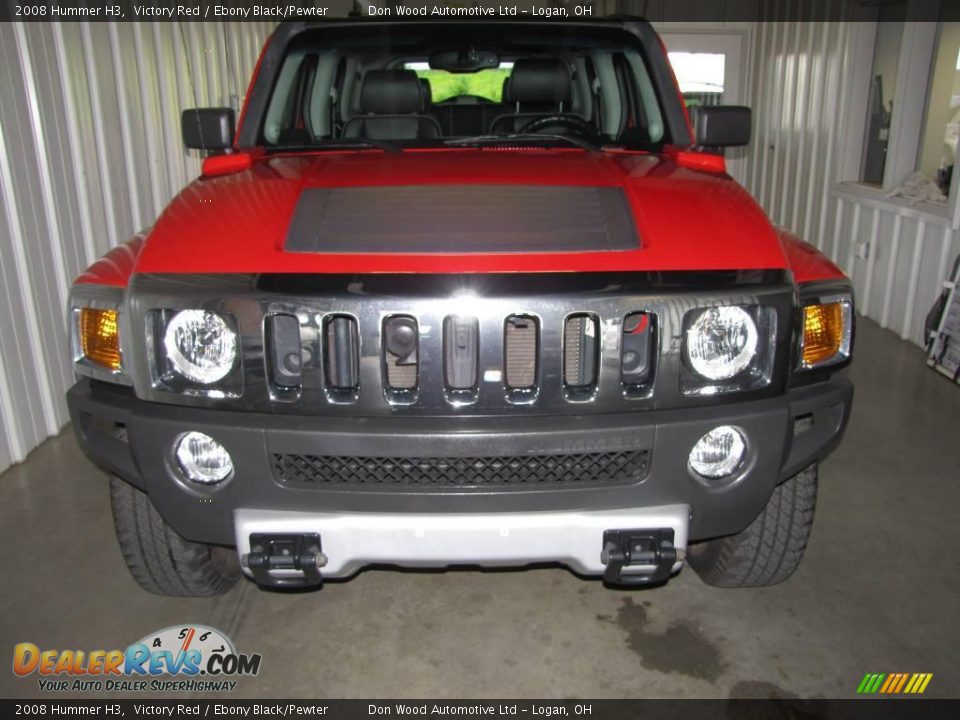 2008 Hummer H3 Victory Red / Ebony Black/Pewter Photo #3