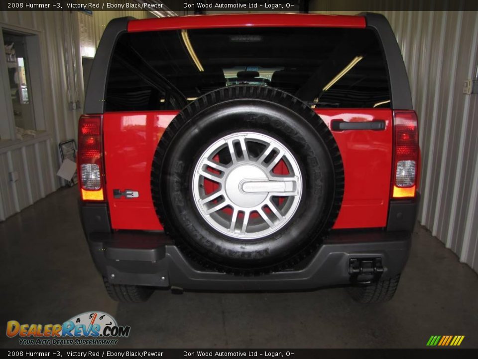 2008 Hummer H3 Victory Red / Ebony Black/Pewter Photo #4