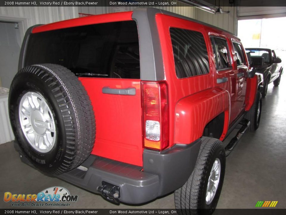 2008 Hummer H3 Victory Red / Ebony Black/Pewter Photo #6