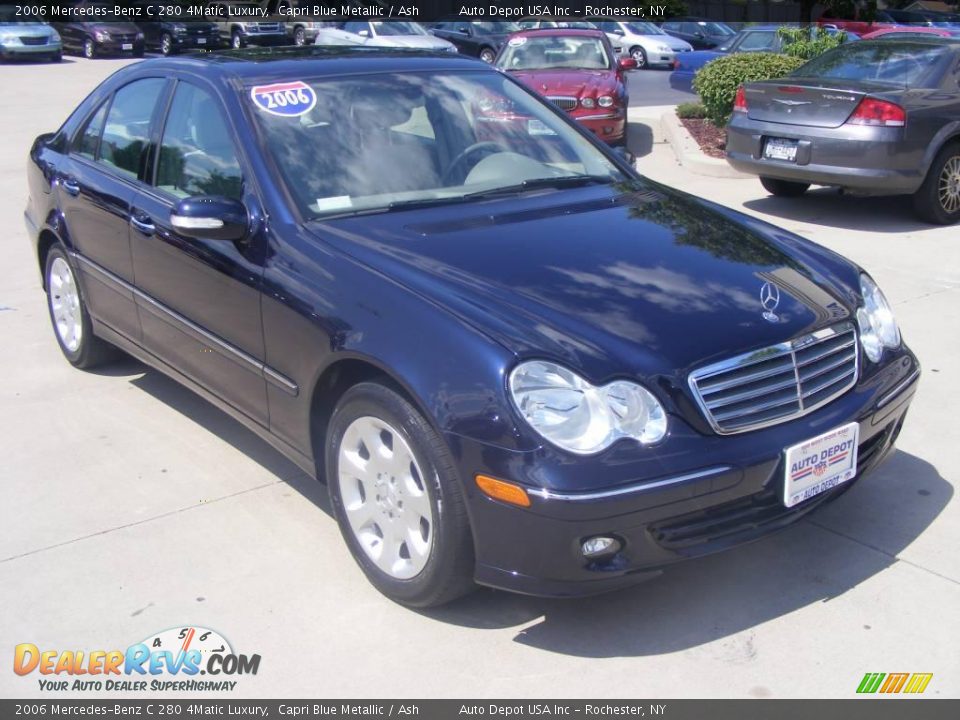 2006 Mercedes-Benz C 280 4Matic Luxury Capri Blue Metallic / Ash Photo #2