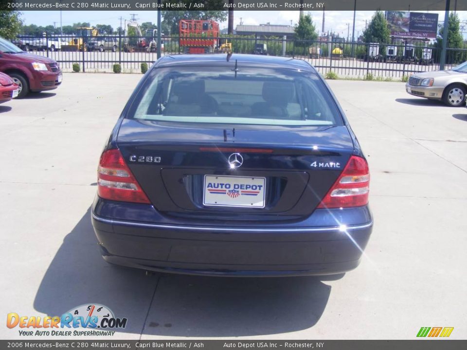 2006 Mercedes-Benz C 280 4Matic Luxury Capri Blue Metallic / Ash Photo #6