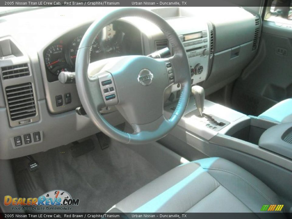 2005 Nissan Titan LE Crew Cab Red Brawn / Graphite/Titanium Photo #10