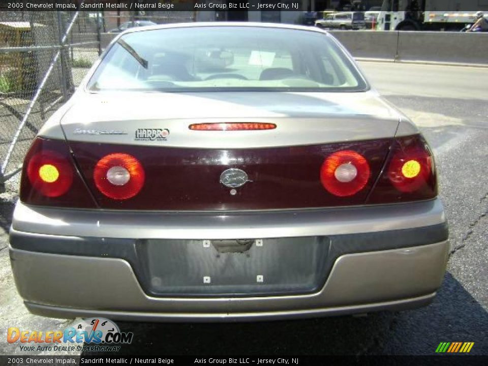 2003 Chevrolet Impala Sandrift Metallic / Neutral Beige Photo #5