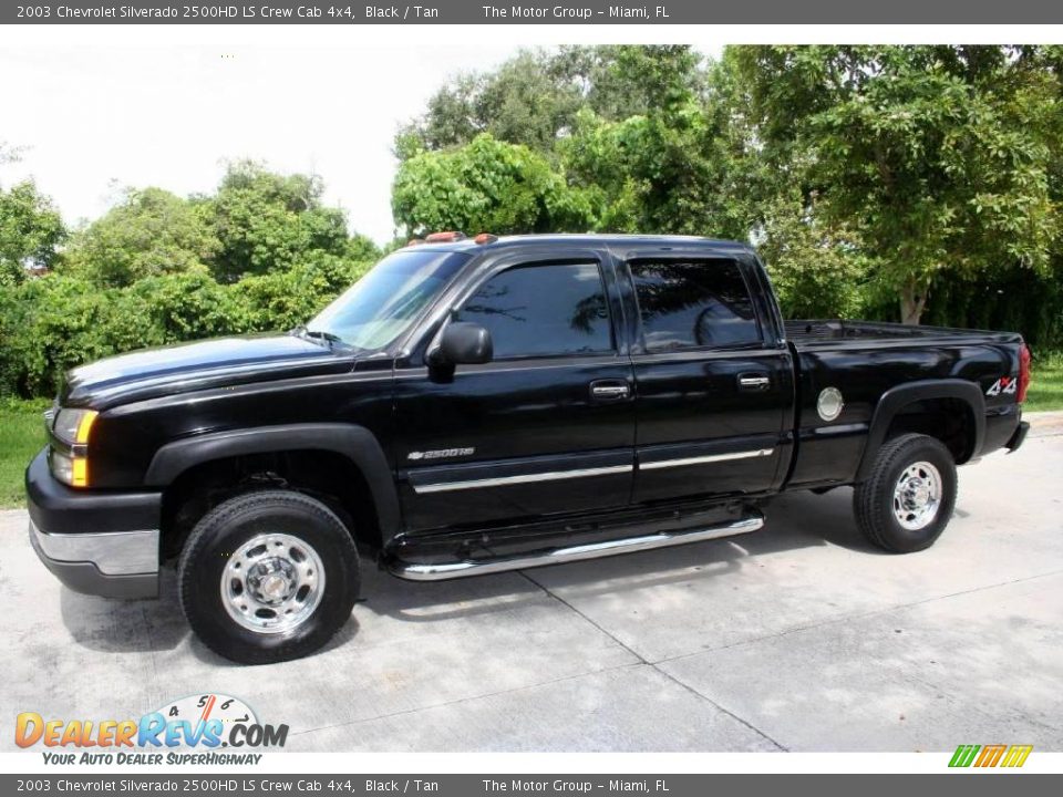2003 Chevrolet Silverado 2500HD LS Crew Cab 4x4 Black / Tan Photo #2