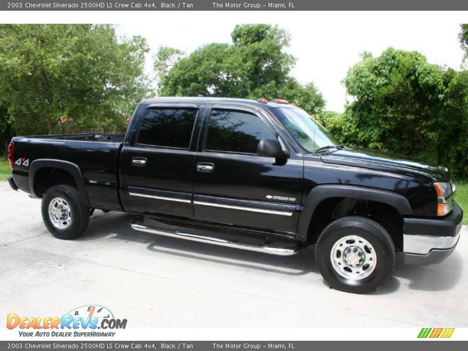 2003 Chevrolet Silverado 2500HD LS Crew Cab 4x4 Black / Tan Photo #9