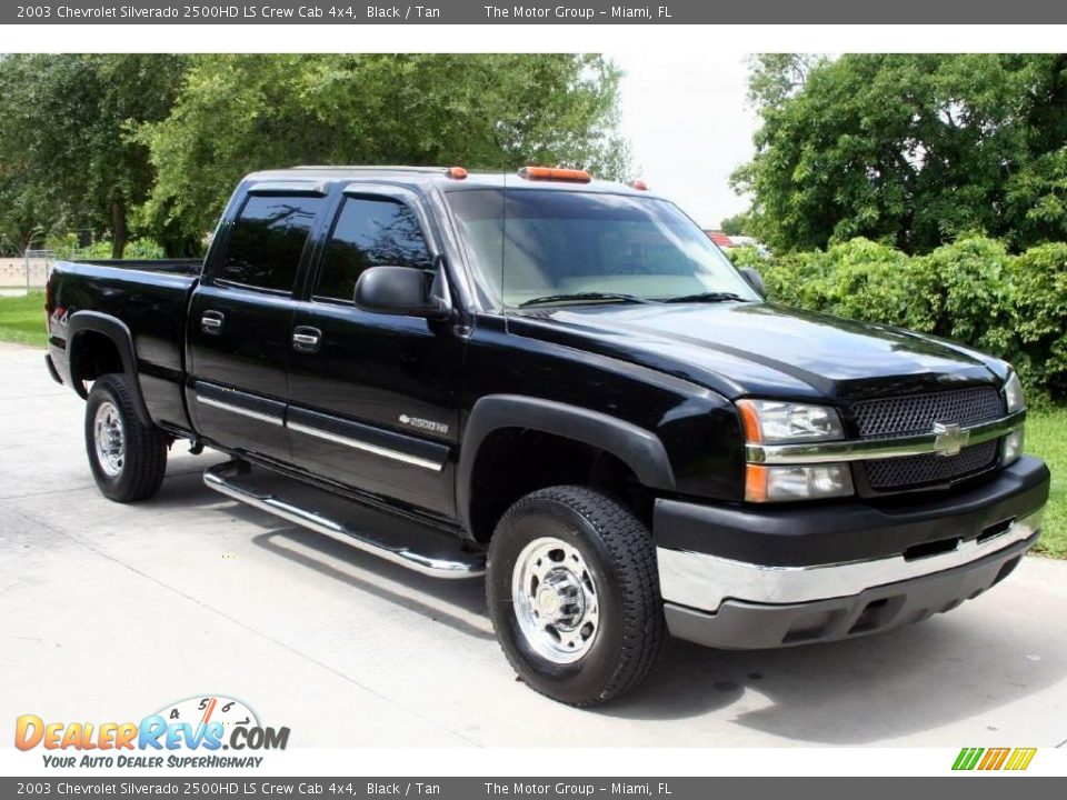 2003 Chevrolet Silverado 2500HD LS Crew Cab 4x4 Black / Tan Photo #10