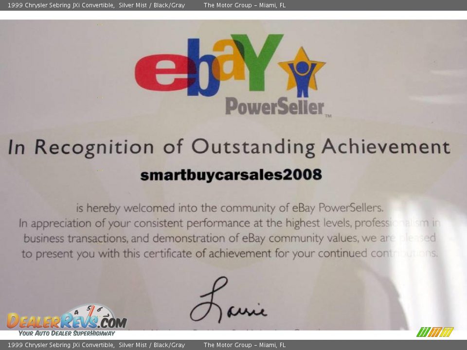 1999 Chrysler Sebring JXi Convertible Silver Mist / Black/Gray Photo #34