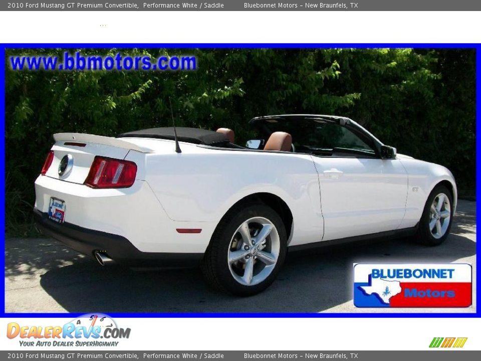 2010 Ford Mustang GT Premium Convertible Performance White / Saddle Photo #3