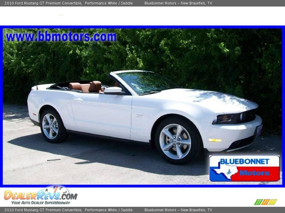 2010 Ford Mustang GT Premium Convertible Performance White / Saddle Photo #4