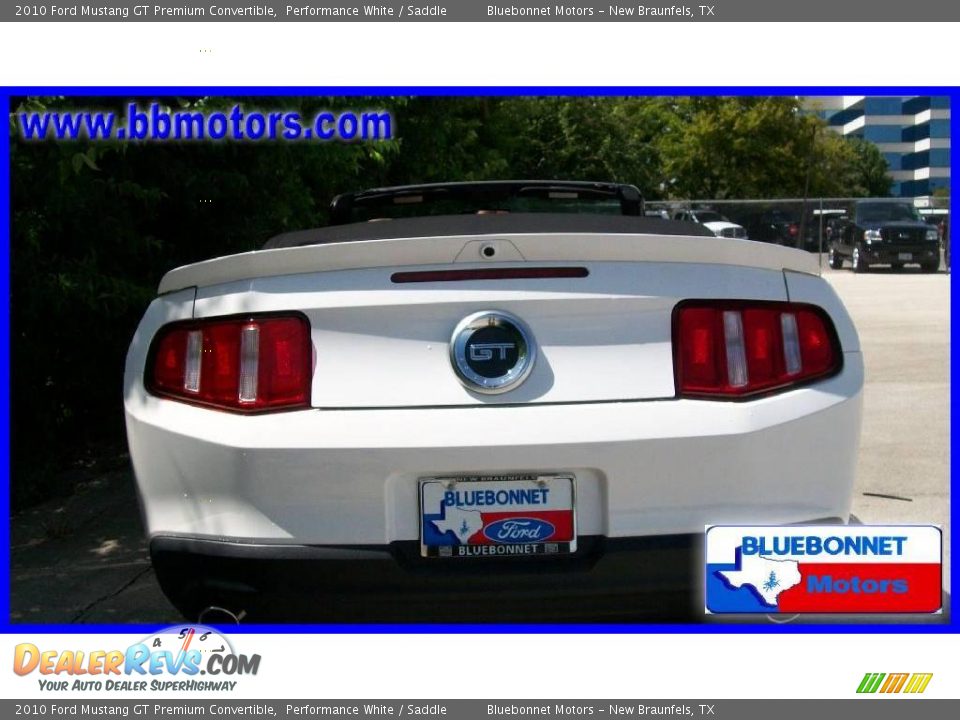 2010 Ford Mustang GT Premium Convertible Performance White / Saddle Photo #5