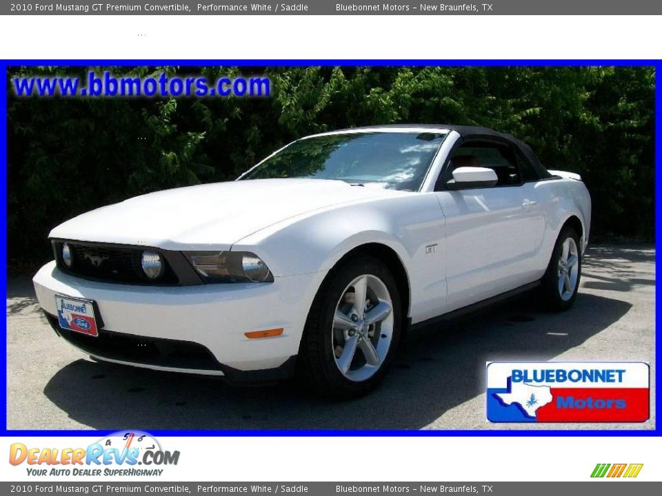 2010 Ford Mustang GT Premium Convertible Performance White / Saddle Photo #7