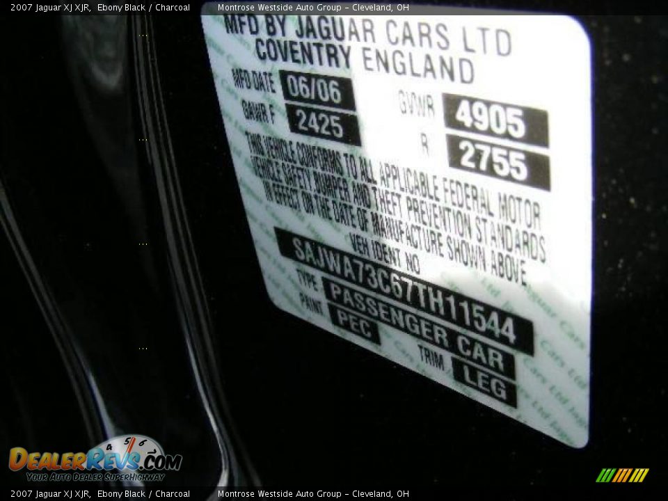 2007 Jaguar XJ XJR Ebony Black / Charcoal Photo #30