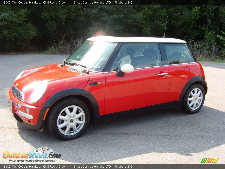 2003 Mini Cooper Hardtop Chili Red / Grey Photo #2