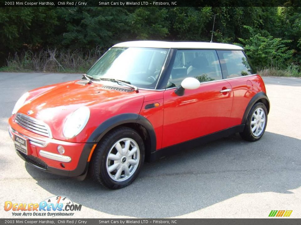 2003 Mini Cooper Hardtop Chili Red / Grey Photo #3