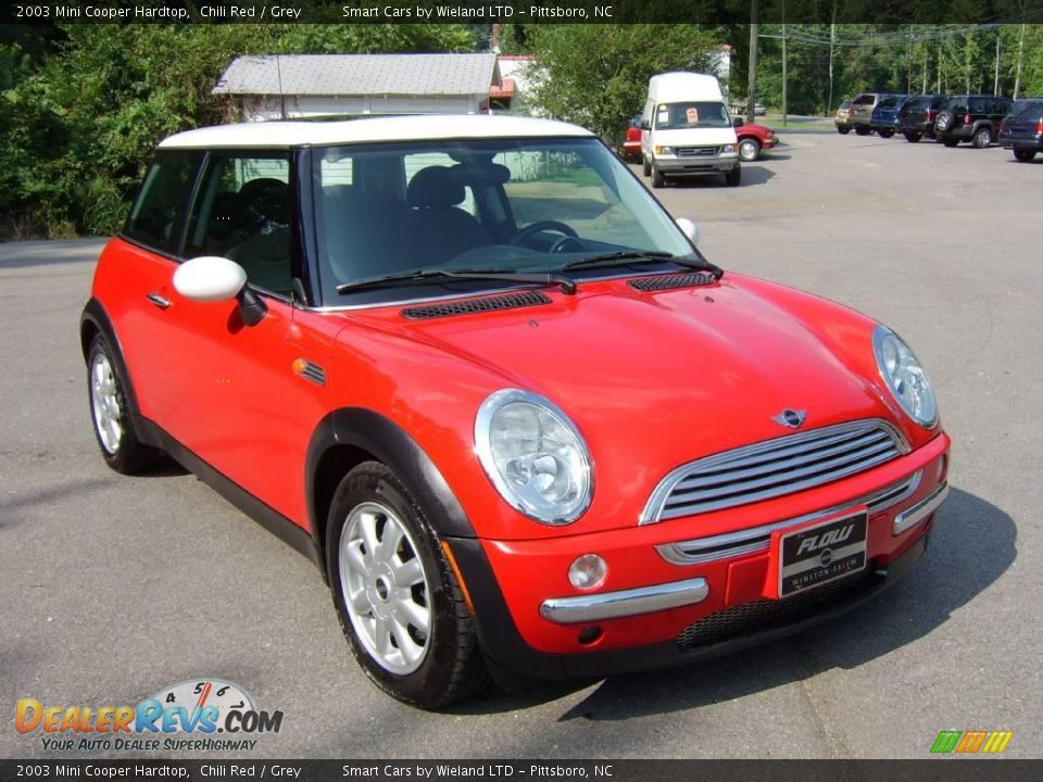 2003 Mini Cooper Hardtop Chili Red / Grey Photo #6