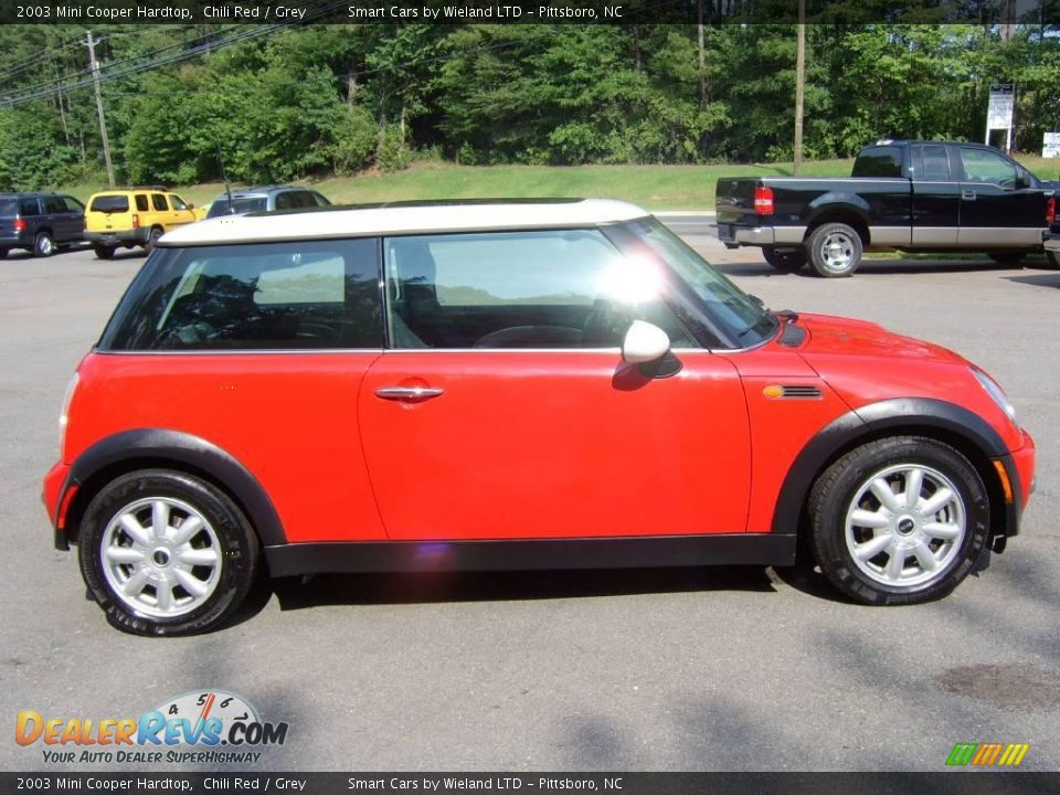 2003 Mini Cooper Hardtop Chili Red / Grey Photo #7