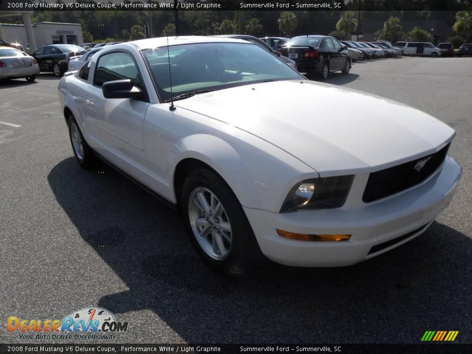2008 Ford Mustang V6 Deluxe Coupe Performance White / Light Graphite Photo #1