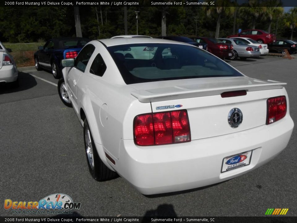 2008 Ford Mustang V6 Deluxe Coupe Performance White / Light Graphite Photo #11