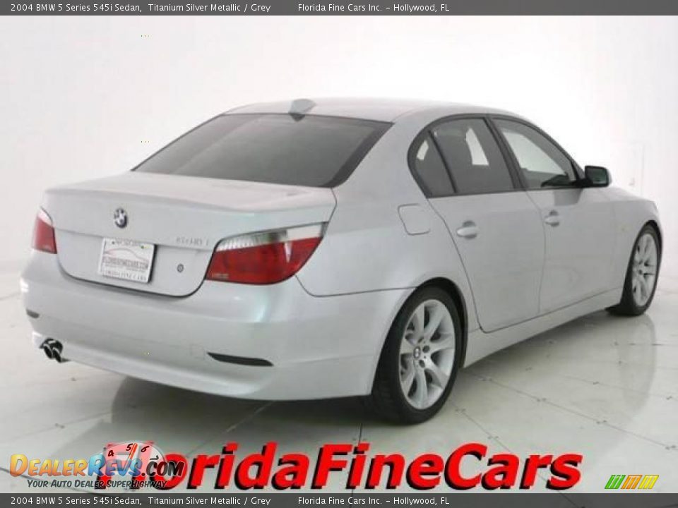 2004 BMW 5 Series 545i Sedan Titanium Silver Metallic / Grey Photo #2