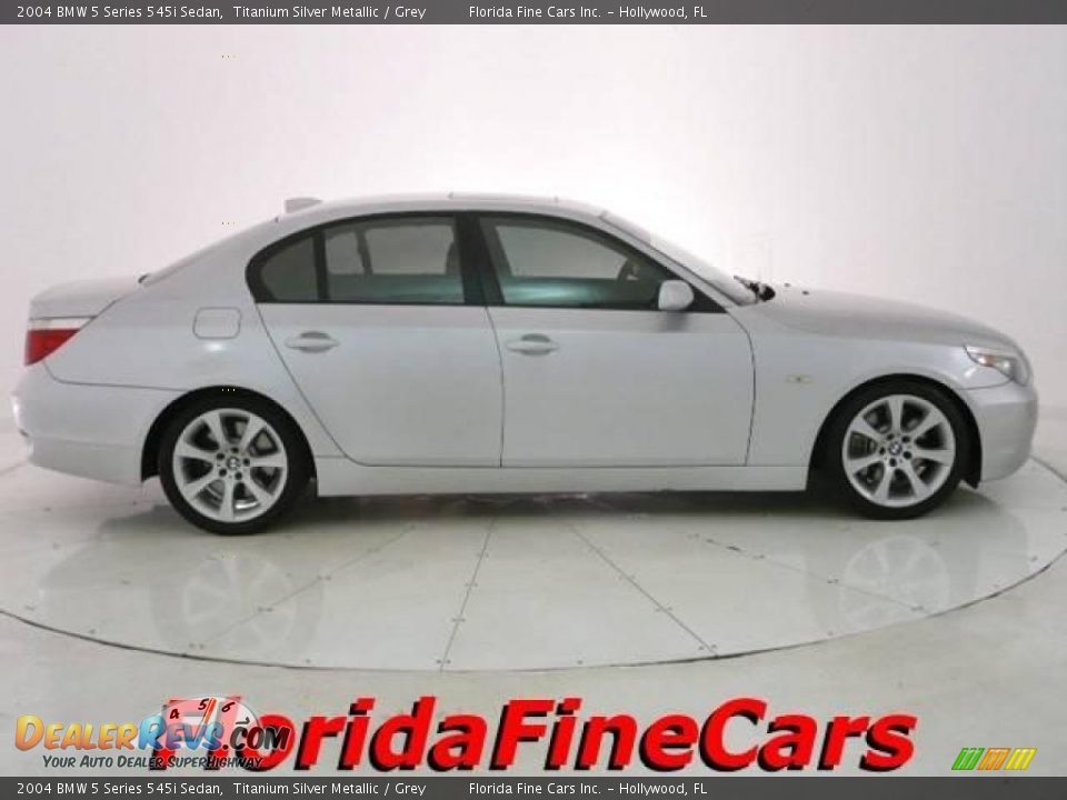 2004 BMW 5 Series 545i Sedan Titanium Silver Metallic / Grey Photo #4