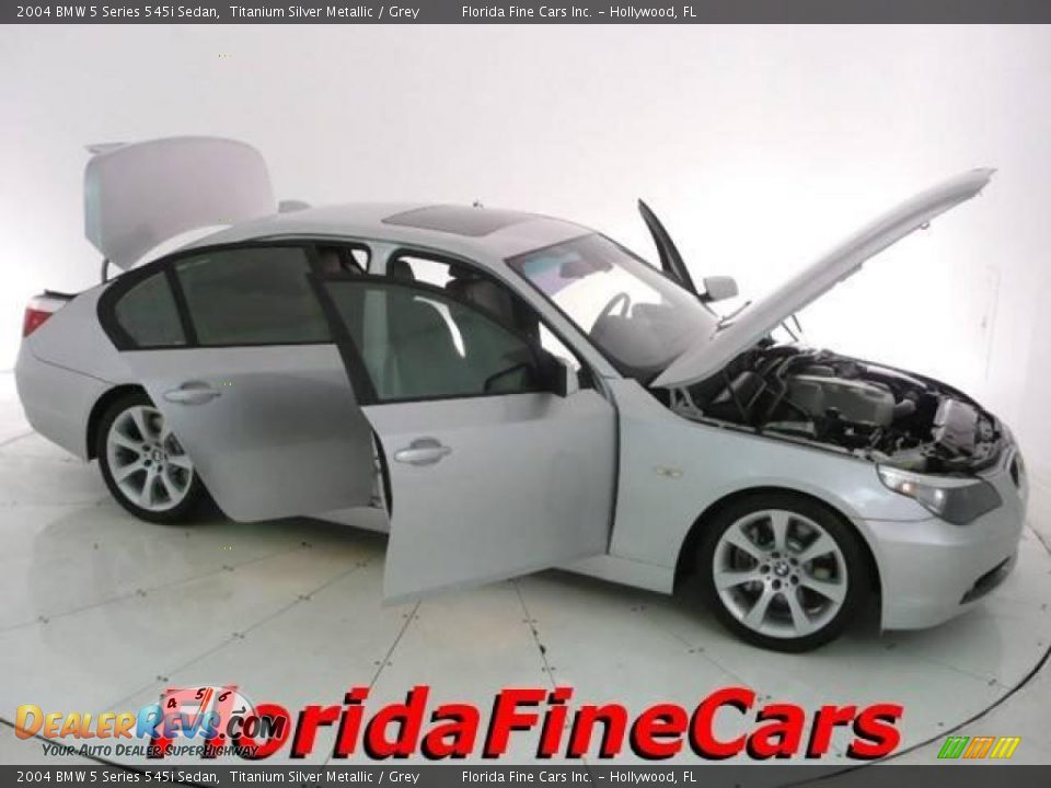 2004 BMW 5 Series 545i Sedan Titanium Silver Metallic / Grey Photo #7