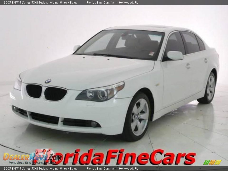 2005 BMW 5 Series 530i Sedan Alpine White / Beige Photo #1