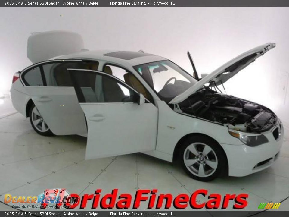 2005 BMW 5 Series 530i Sedan Alpine White / Beige Photo #7