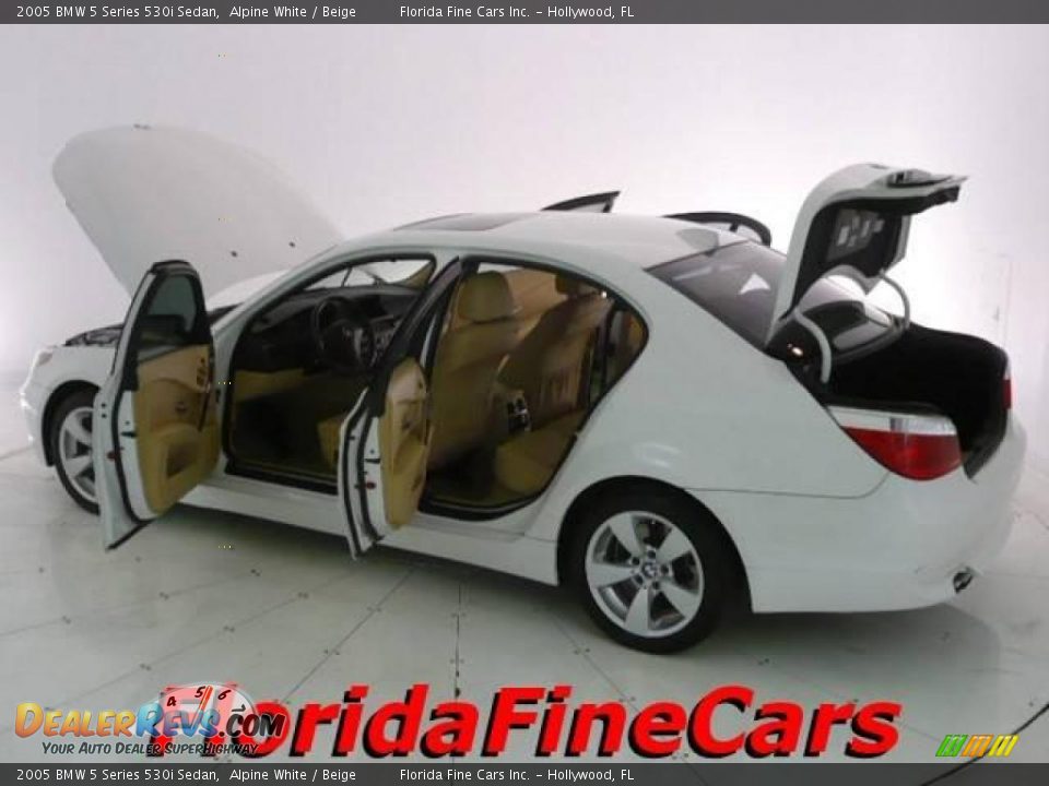2005 BMW 5 Series 530i Sedan Alpine White / Beige Photo #8