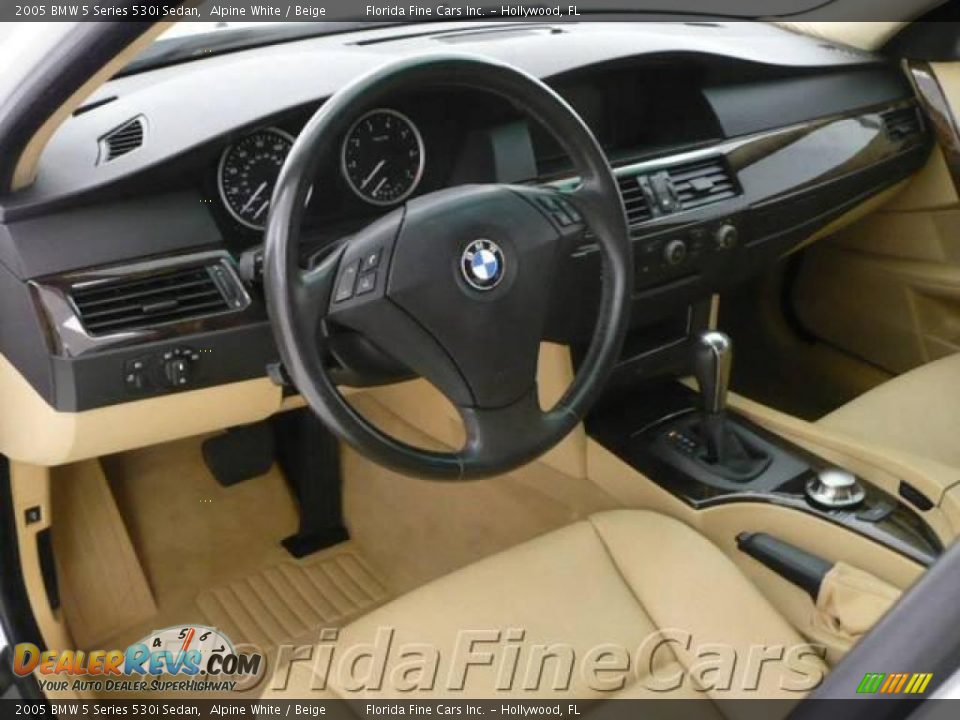 2005 BMW 5 Series 530i Sedan Alpine White / Beige Photo #12