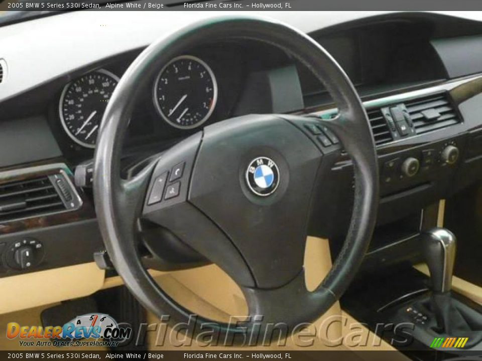 2005 BMW 5 Series 530i Sedan Alpine White / Beige Photo #17