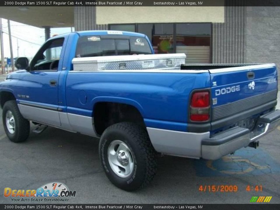 2000 Dodge Ram 1500 SLT Regular Cab 4x4 Intense Blue Pearlcoat / Mist Gray Photo #3