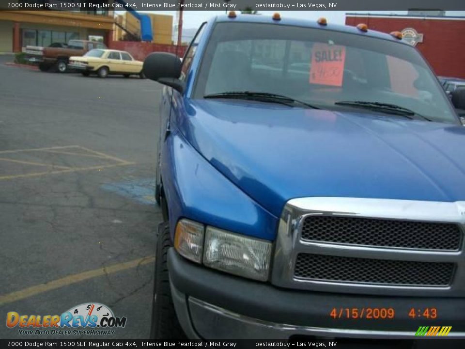 2000 Dodge Ram 1500 SLT Regular Cab 4x4 Intense Blue Pearlcoat / Mist Gray Photo #12