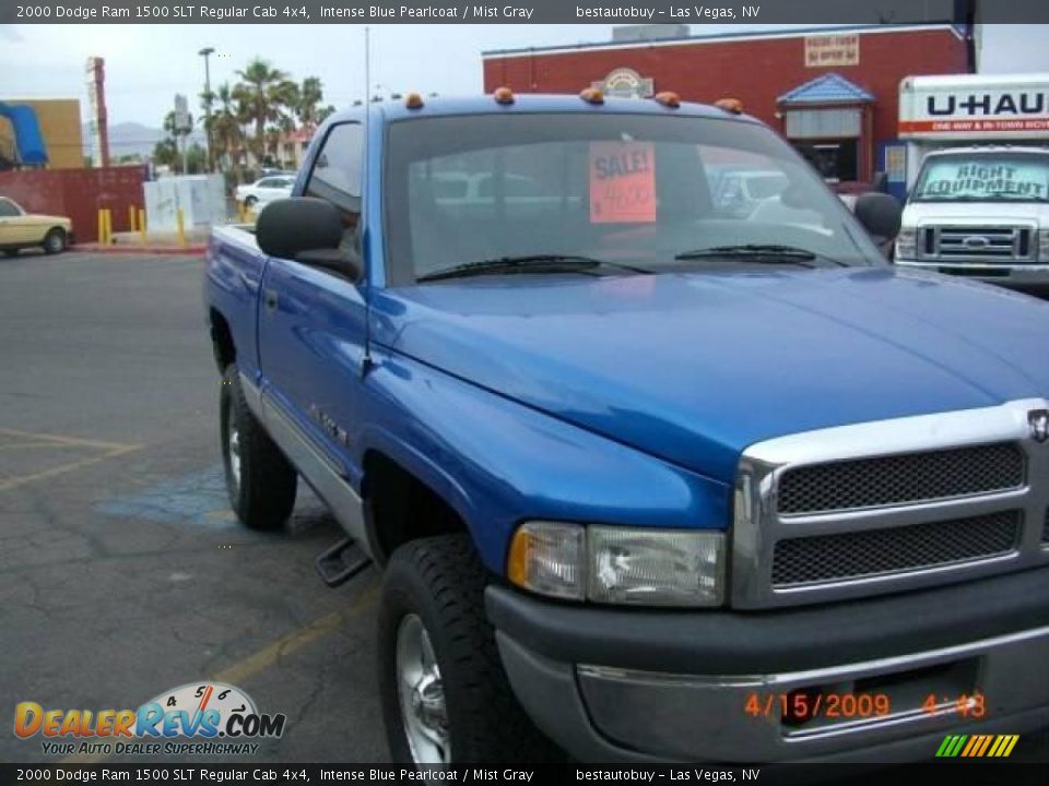 2000 Dodge Ram 1500 SLT Regular Cab 4x4 Intense Blue Pearlcoat / Mist Gray Photo #13