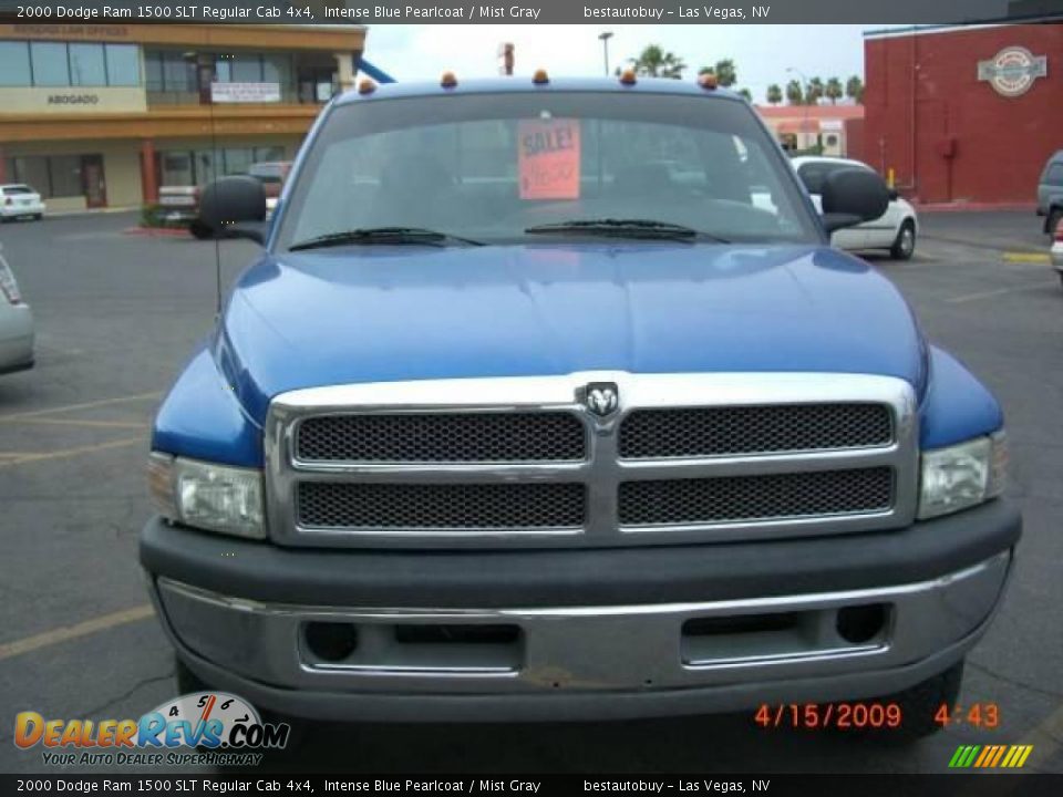 2000 Dodge Ram 1500 SLT Regular Cab 4x4 Intense Blue Pearlcoat / Mist Gray Photo #14