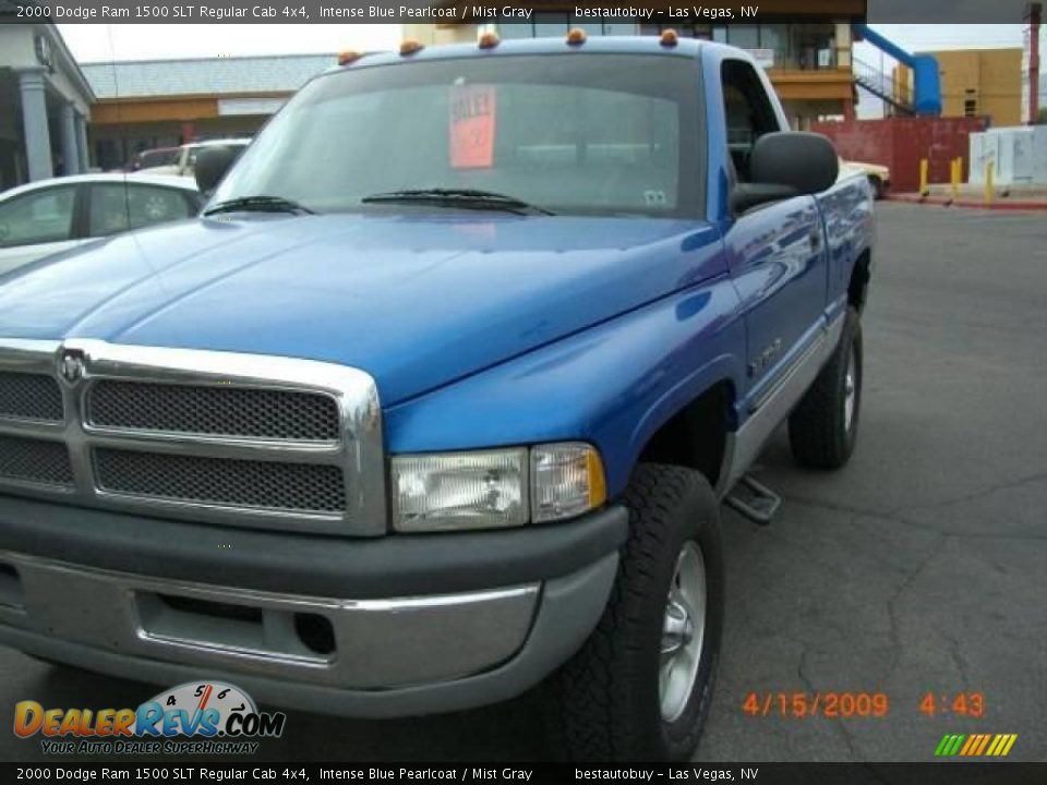 2000 Dodge Ram 1500 SLT Regular Cab 4x4 Intense Blue Pearlcoat / Mist Gray Photo #15