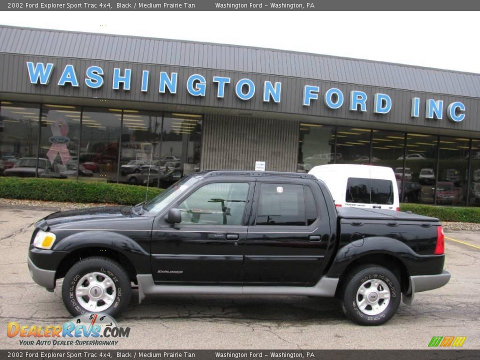 2002 Ford Explorer Sport Trac 4x4 Black / Medium Prairie Tan Photo #1
