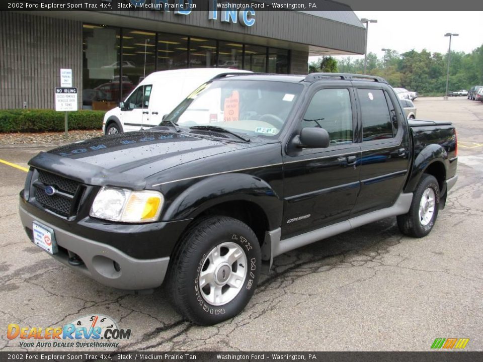 2002 Ford Explorer Sport Trac 4x4 Black / Medium Prairie Tan Photo #2