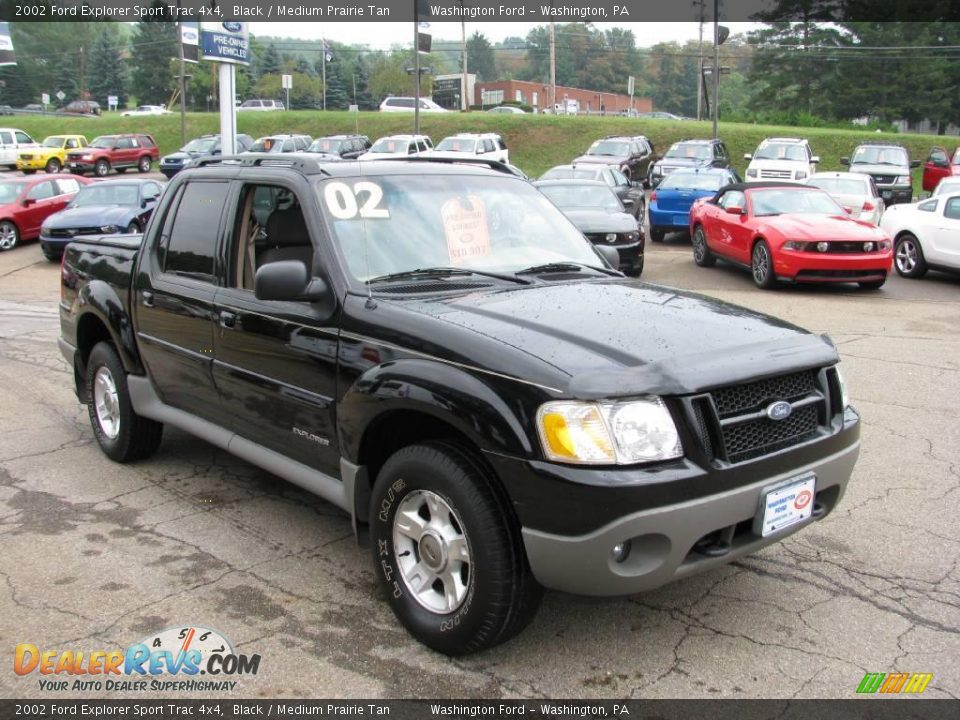 2002 Ford Explorer Sport Trac 4x4 Black / Medium Prairie Tan Photo #11