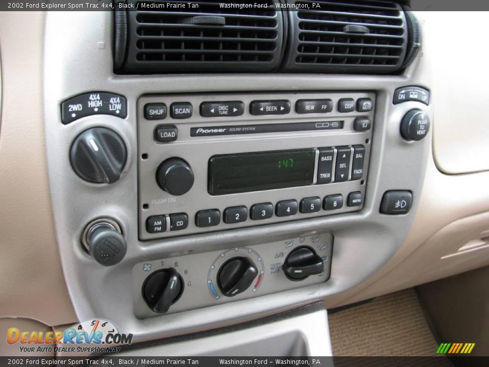 2002 Ford Explorer Sport Trac 4x4 Black / Medium Prairie Tan Photo #16