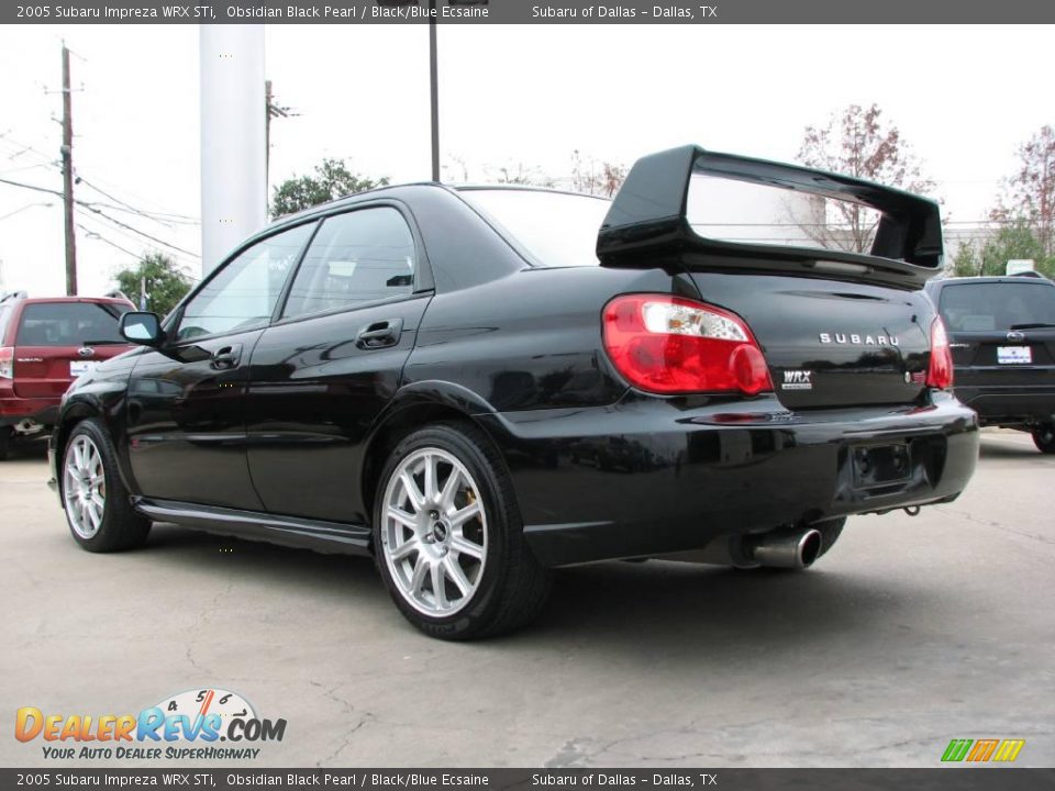 2005 Subaru Impreza WRX STi Obsidian Black Pearl / Black/Blue Ecsaine Photo #5