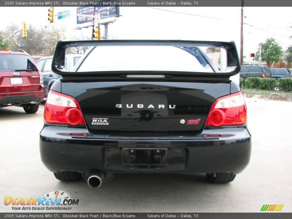 2005 Subaru Impreza WRX STi Obsidian Black Pearl / Black/Blue Ecsaine Photo #6