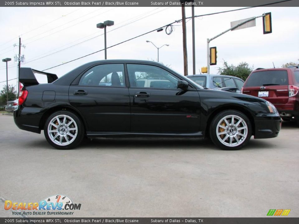 2005 Subaru Impreza WRX STi Obsidian Black Pearl / Black/Blue Ecsaine Photo #8
