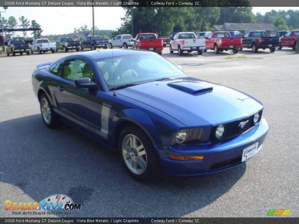 2008 Ford Mustang GT Deluxe Coupe Vista Blue Metallic / Light Graphite Photo #3